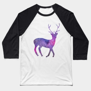 Watercolor galaxy deer Baseball T-Shirt